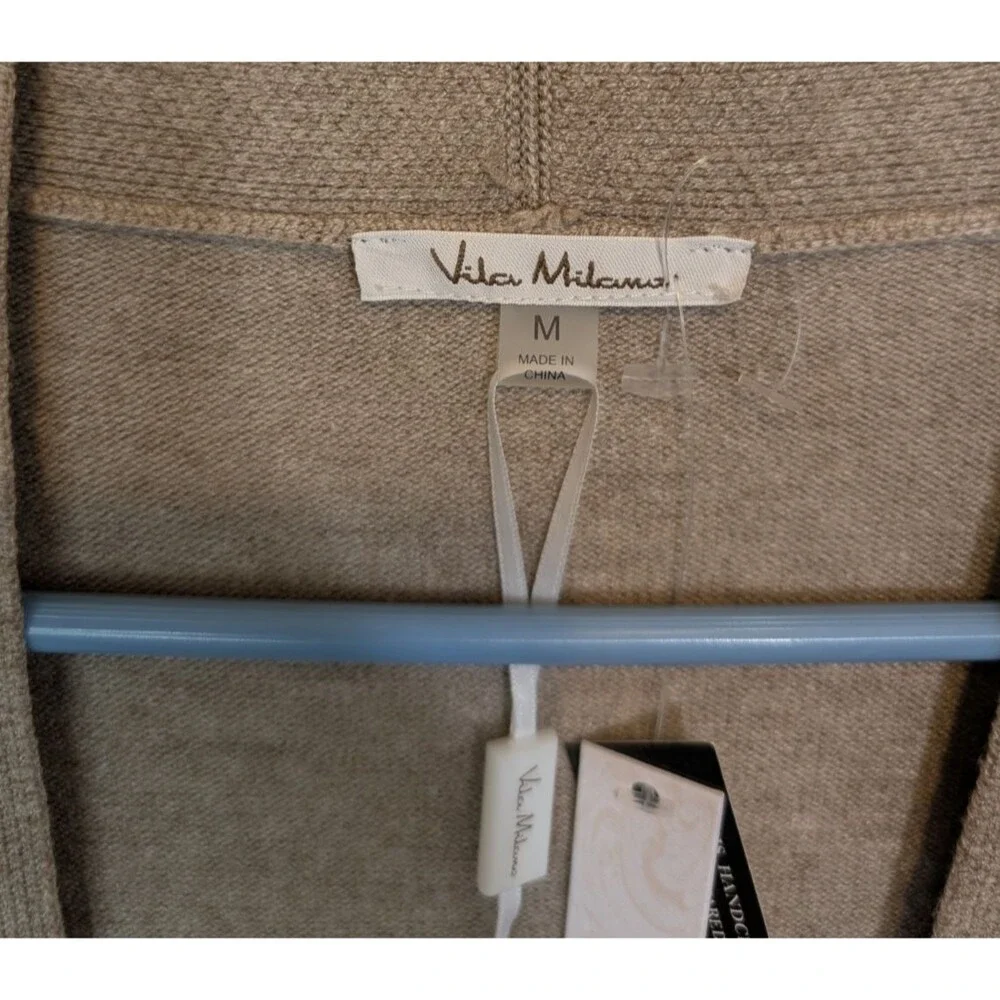 Vila Milano Womens Cardigan Sweater Open Front Knit Heather Mocha Medium